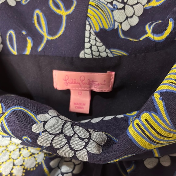 Lilly Pulitzer Blue Sheath Mini Dress Mock Neck Sleeveless - Picture 2 of 6